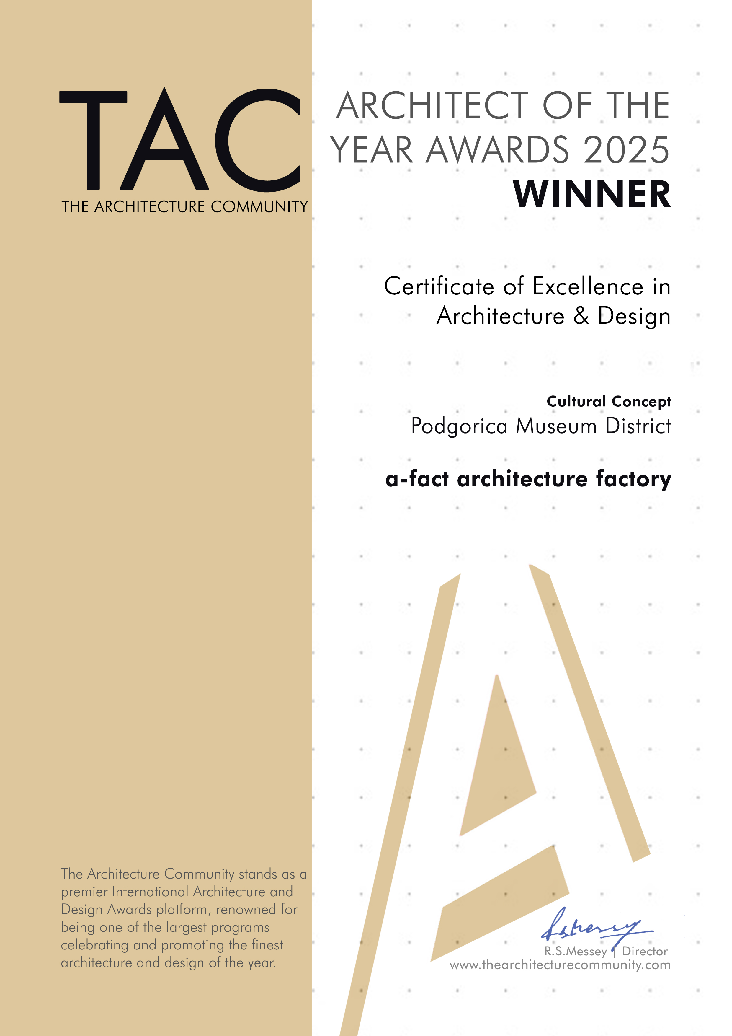 Podgorica Museum District | Architect of the Year Awards 2025